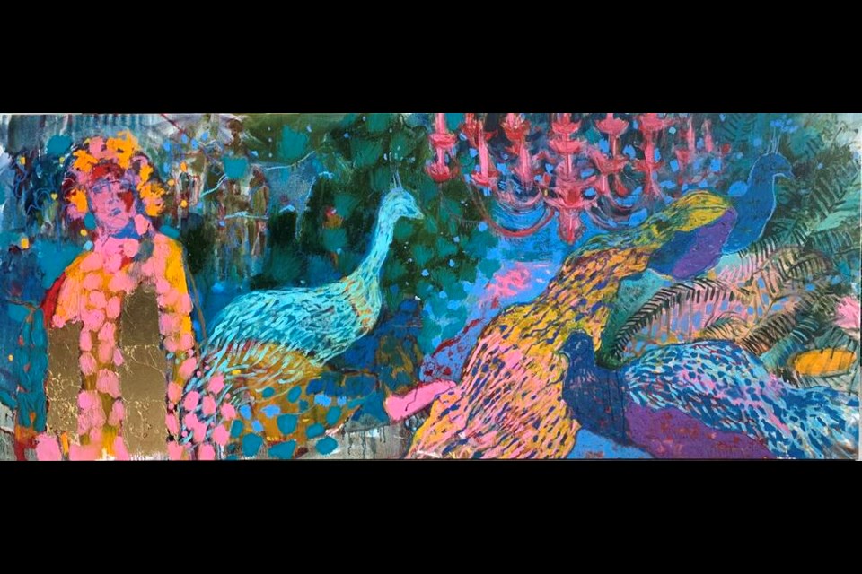 Biliana Velkova Sirin (2022) Oil on canvas, 30” x 75” | Ferry Building Gallery 