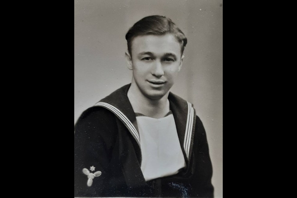Shown in uniform, Frank Patterson served as a stoker on a motor torpedo boat in the Royal Navy. | Courtesy of Myron Patterson 