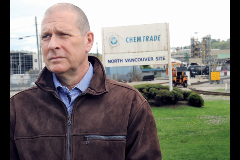 Graham Gilley, chair of the Windsor Secondary PAC and former director of risk management at Mulgrave School, says that his community hadn’t yet been made aware of Chemtrade’s lease negotiations with the Vancouver Fraser Port Authority. | Paul McGrath / NSN 