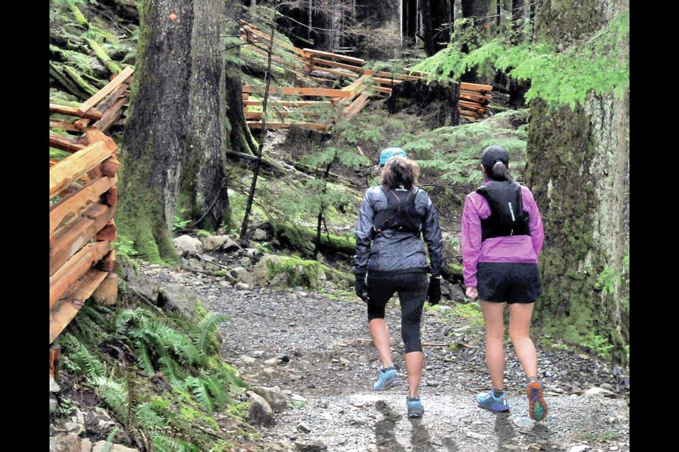 The base of the Grouse Grind trail has been revitalized by Metro Vancouver with new signage, seating and a new gateway for the trailhead. The iconic hiking trail opens for the season at 7 a.m. on Saturday, April 27. | Paul McGrath / North Shore News 