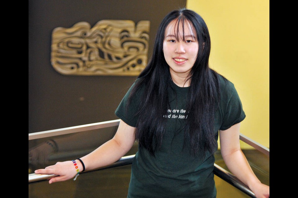 Lily YanLiu inside Mulgrave School in West Vancouver. | Paul McGrath / North Shore News 