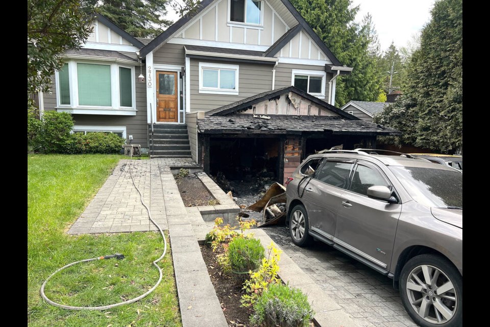 North Vancouver fire crews say working smoke alarms and a smart decision by a homeowner may have saved this Edgemont house from a fire, April 30, 2025. | Pat Bell 