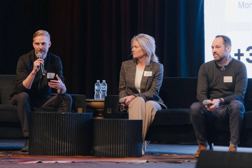 Matt Blair, Sarah Strother and Andy Prest speak at a Lodestar Media launch event in February. | Lodestar Media 