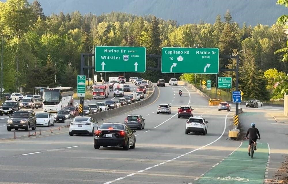 Motorcyclist sent to hospital after crash near Lions Gate Bridge in West Vancouver