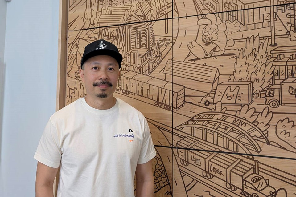 Bunnies are a favourite motif for artist Carson Ting, who placed several surprises into this fun and functional public art piece at North Vancouver’s new Lynn Creek Community Recreation Centre. | Shobana Shanmugasamy 
