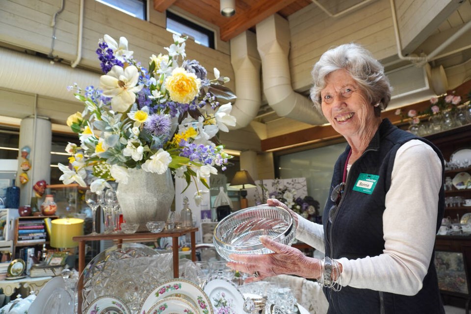 If you want to buy a crystal bowl from SACS on 21st volunteer Bonnie Stuart, you’ll have to move quick. Products don’t last long on the shelves at the West Vancouver Seniors’ Activity Centre’s thrift shop. | Brent Richter / North Shore News 