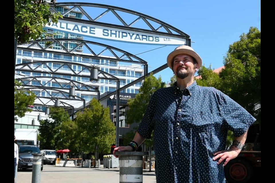 Gary Woods, co-founder of the North Shore Pride Alliance, stands in the Shipyards anticipating for Pride Week set to bloom North and West Vancouver next week. | Abby Luciano / North Shore News 