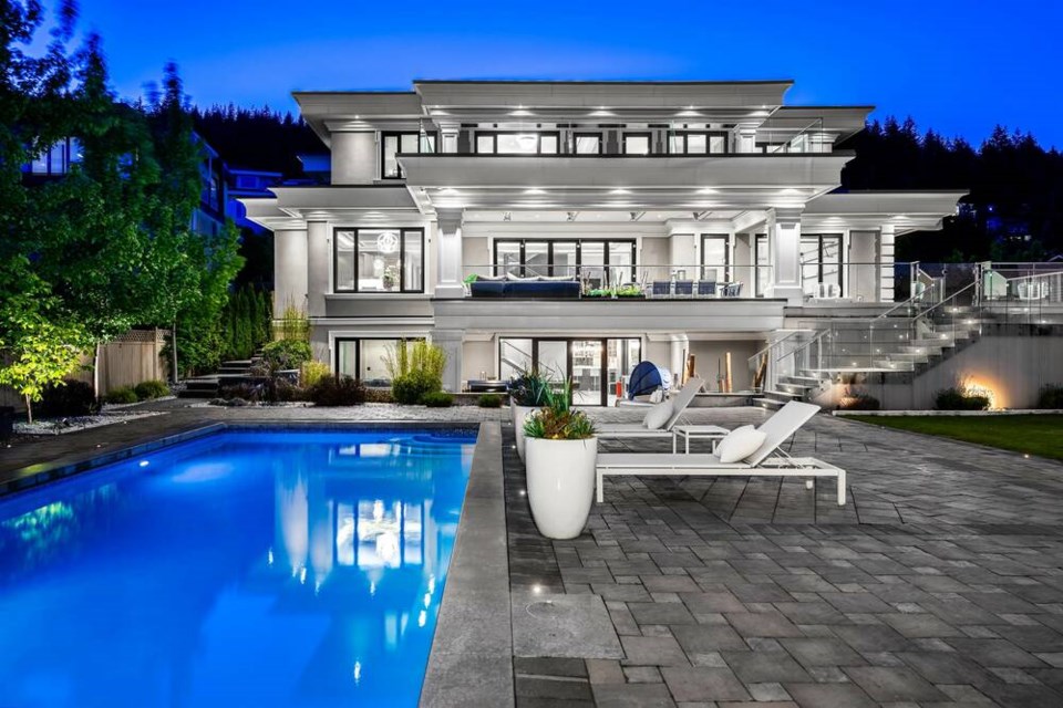 This modern monster mansion at 1112 Gilston Rd. in West Vancouver sold for $9.1 million. | Zealty 