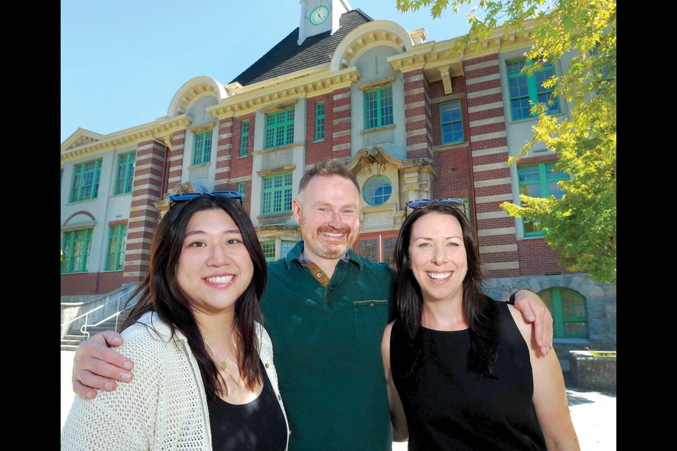 Ridgeway Elementary Grade 1 teacher Kelly Lee (left), counsellor Trevor Baker and principal Jillian Gordon look forward to the new school year. | Paul McGrath / North Shore News 