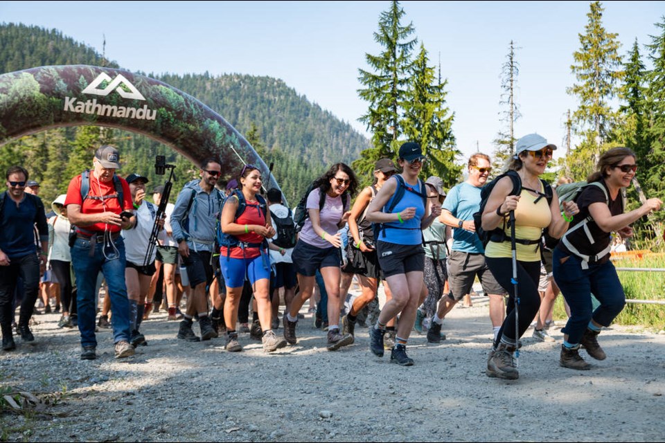 Hikers start their trek at Cypress Mountain Resort on Saturday, Aug. 30 to help break the Guinness World Record for the “most people hiking simultaneously.” | Neal Lally