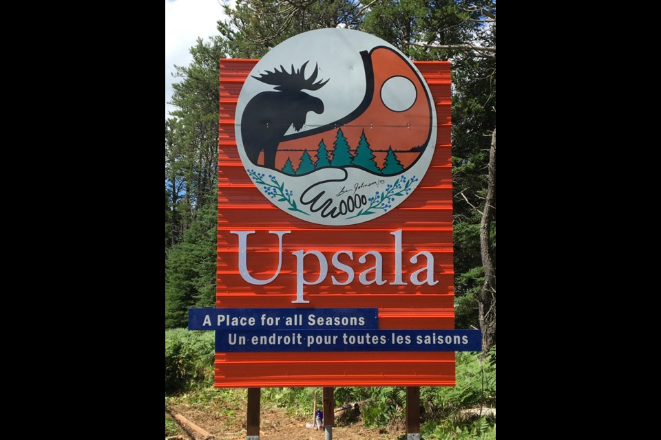 The new Upsala gateway sign. (photo courtesy of Cleo Wolsiffer)