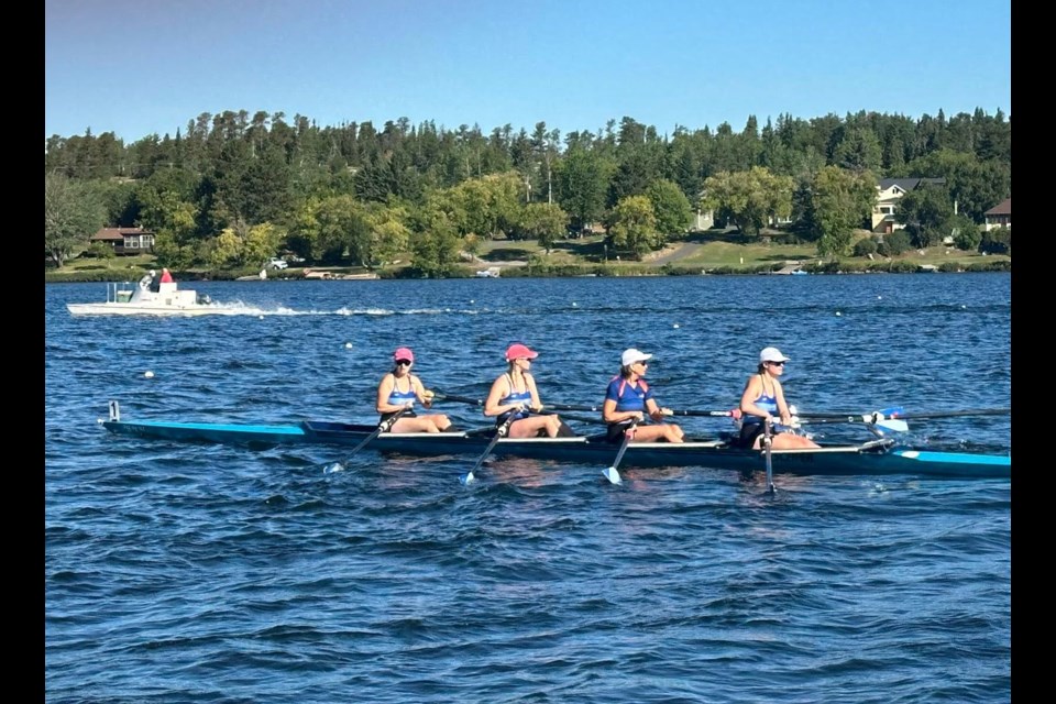 Members of the Kenora Rowing Club, in the women's quad.