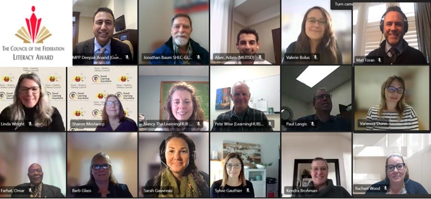 e-Channel Learning Team, recipients of the 2022 Council of the Federation Literacy Award for Ontario (composite provided by Ministry of Labour, Immigration, Training and Skills Development)