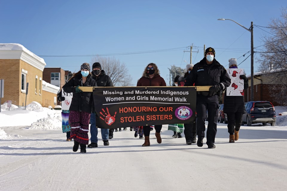 Photo from MMIWG Memorial March in Dryden 2022 (Dryden Native Friendship Centre)