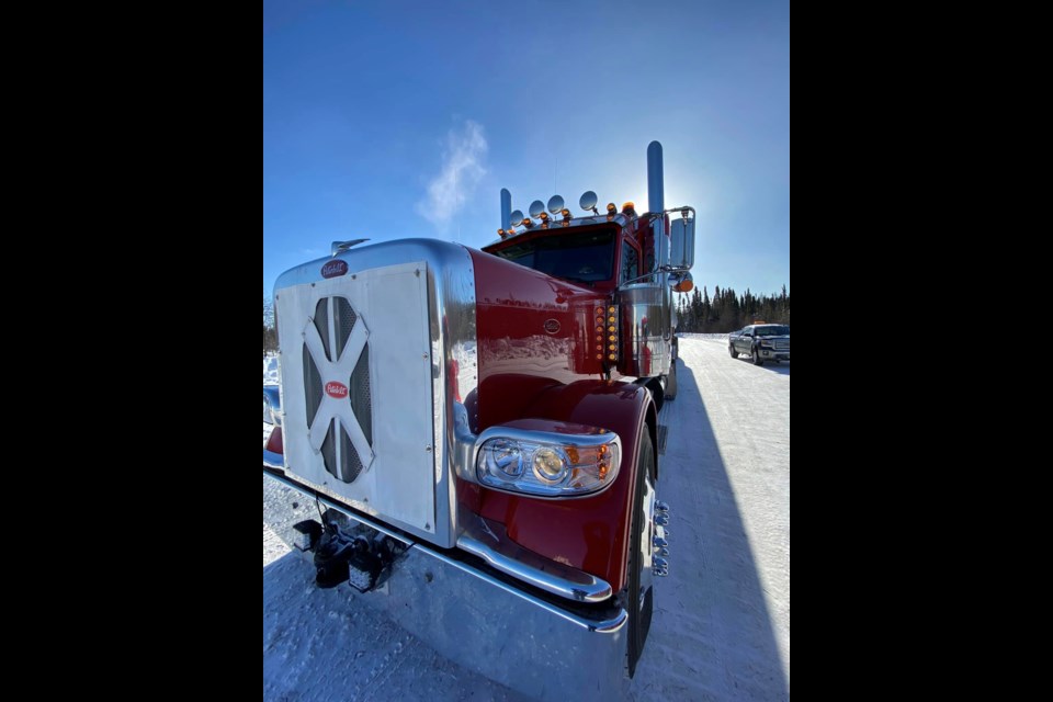 Commercial Truck on the Ice Road (Photo by Roy Fiddler) 