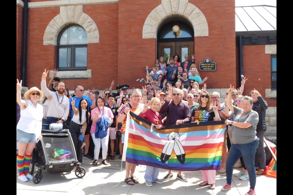 Pride flag raising at Kenora City Hall June 1, 2023. (Michelle Delorme)