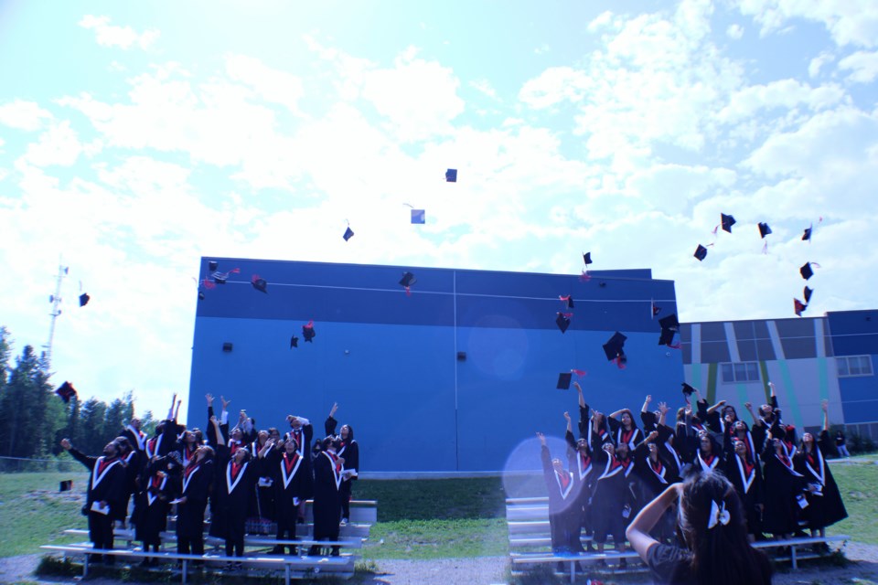 Graduation Cap Toss. (Clint Fleury, nwonewswatch)