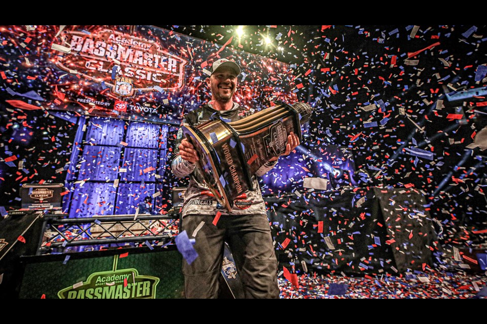 Kenora's Jeff Gustafson becomes the first Canadian to win the Bassmaster Classic.
(Photo by James Overstreet courtesy of B.A.S.S.)
