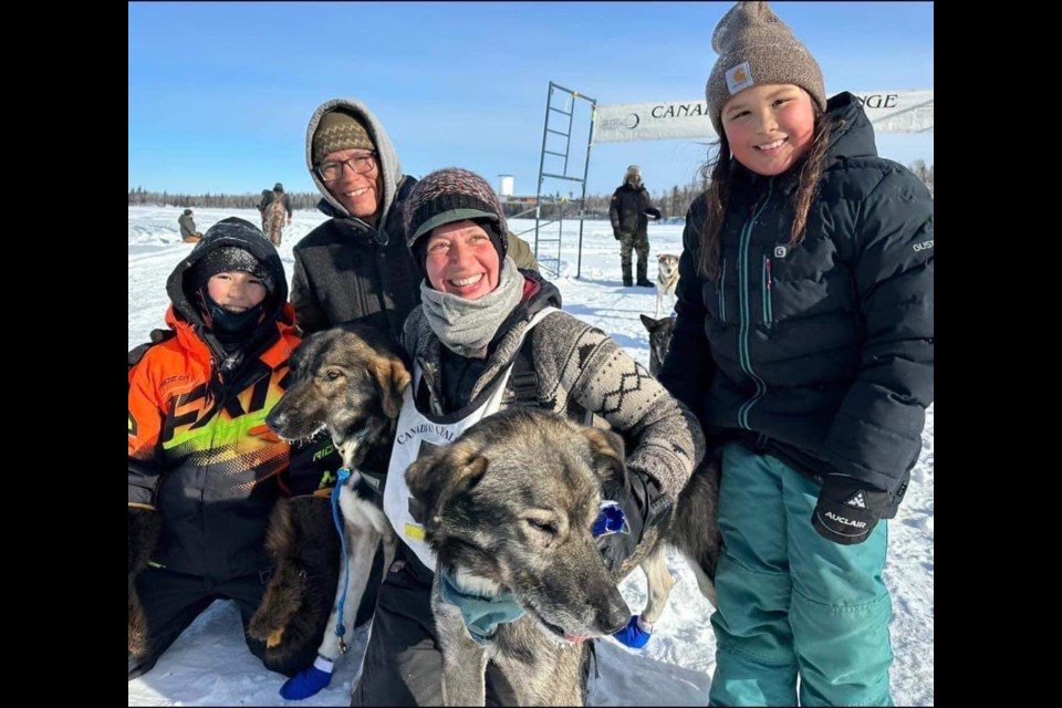 Jesse Terry and Mary England and their kids at the Canadian Challenge Sled Dog Race in Saskatchewan. (Jesse Terry)