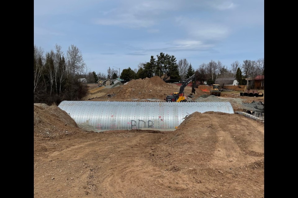 Culvert replacement in Atikokan is near completion as of April 24, 2024.