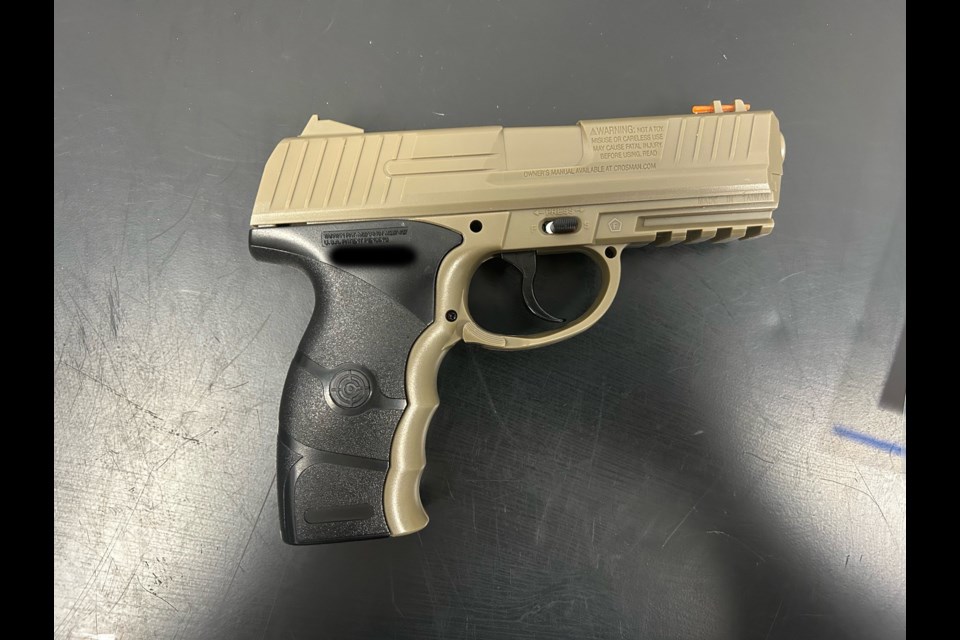 An imitation firearm was found at the scene in Sandy Lake First Nation. (Photo by NAPS)