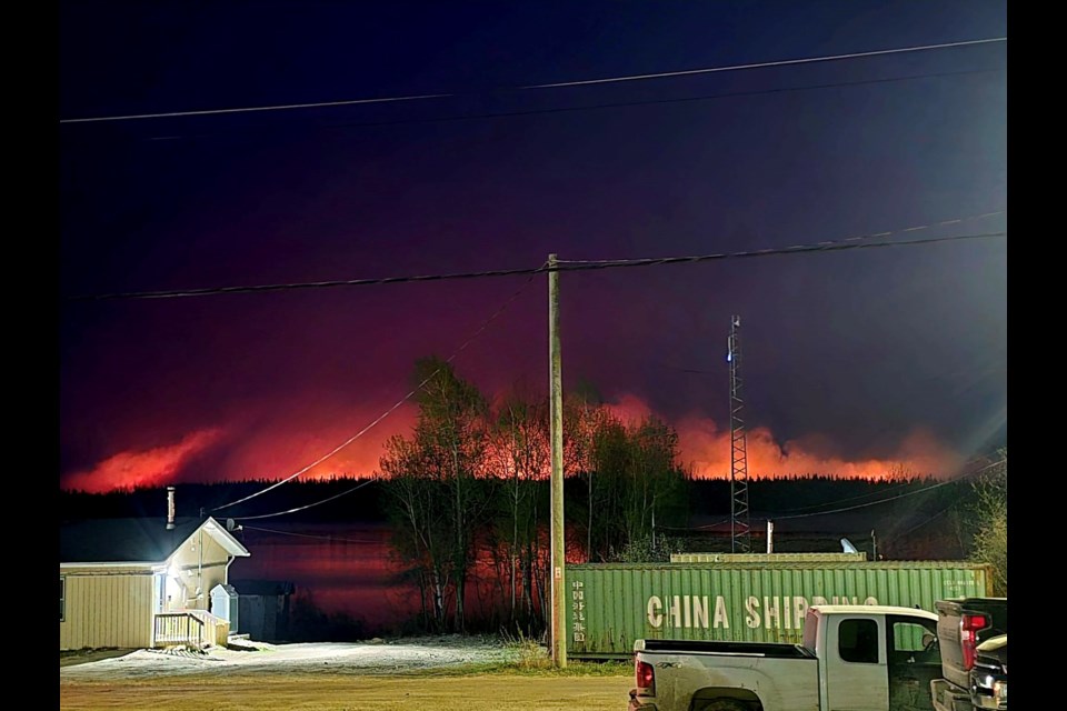 A Webequie resident took this photo of fire near her community on May 28, 2025.