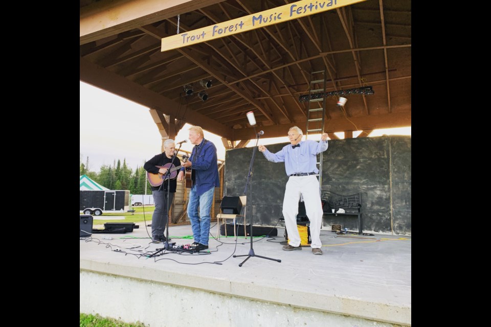 A preview performance for the Trout Forest Music Festival using a solar-powered sound system on Thursday. The festival runs this weekend. (photo courtesy of Devin Latimer.)