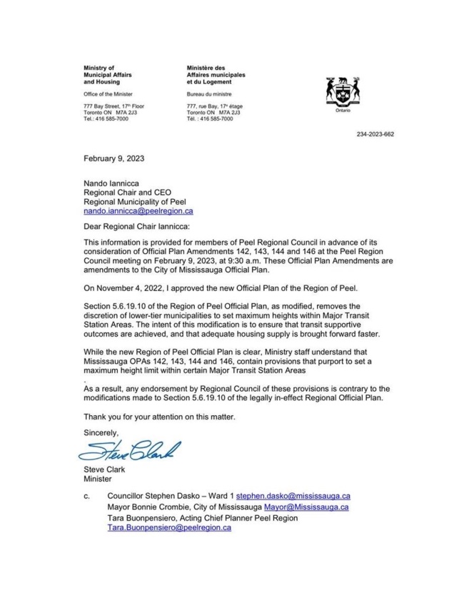 Letter to Peel Council | Town of Oakville