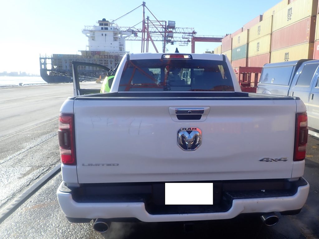 Automotive Fraud Ring - RAM Truck | One of the vehicles seized by Police destined for Overseas. Image Credit: HRPS | HRPS