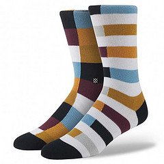 Stripped Brown/white/blue/black socks