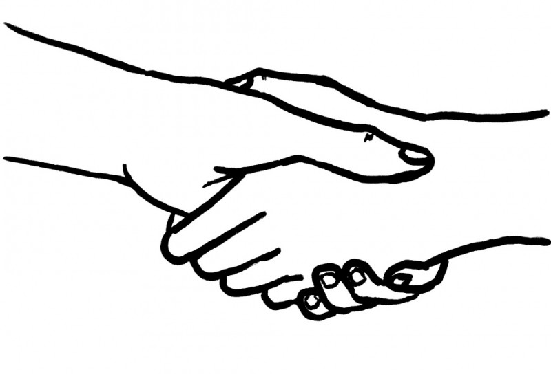 Line drawing of two hands shaking |  Aidan Jones via Foter.com  -  CC BY-SA