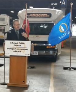 Oakville transit goes electric |  Mayor Rob Burton at Wednesday