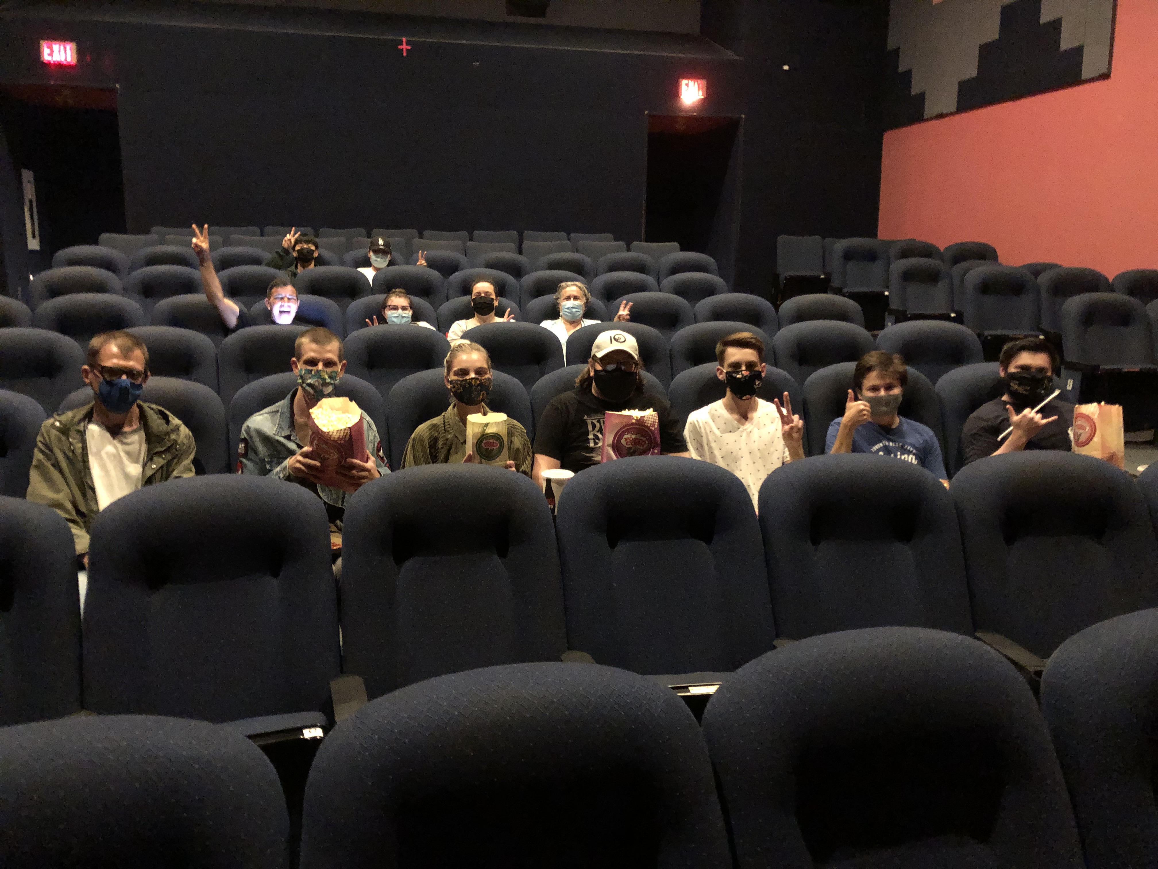 Excited moviegoers just before the 12:10 a.m. show of F9 (Fast & Furious 9)