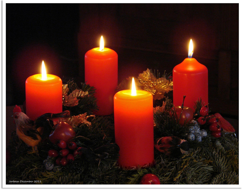 December 8 Four Advent Candles Lit | Barbara Müller-Walter  -  Foter.com  -  CC BY-ND