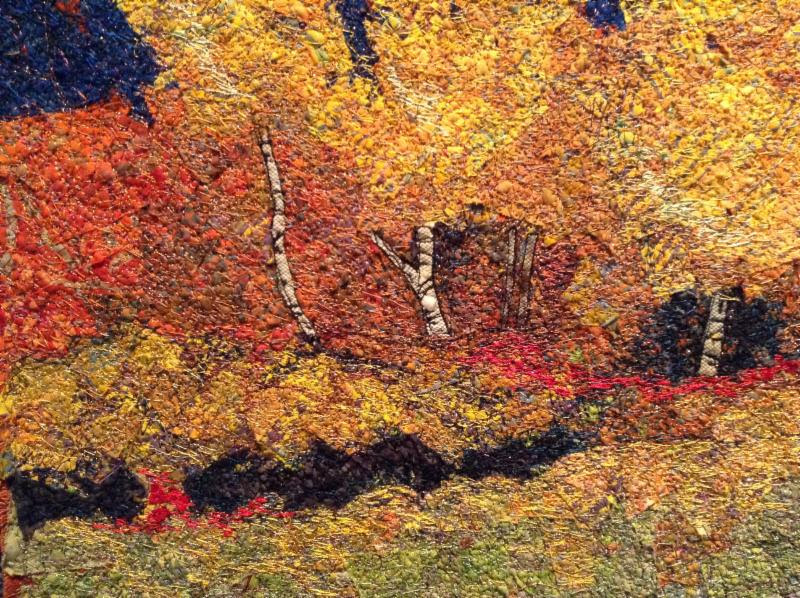 Fibre arts view of fall forest | Joshua Creek Arts Centre