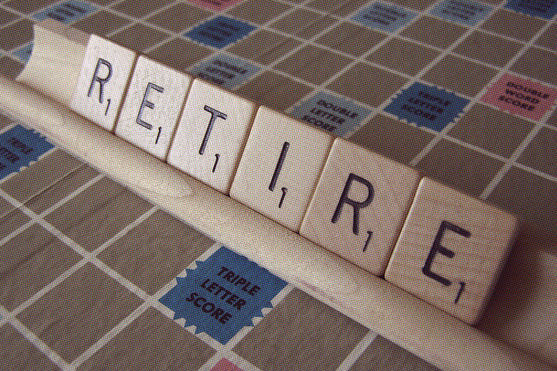 Retire spelt with scrabble pieces | StockMonkeys.com  -  Foter  -  CC BY