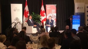 Bill Morneau fireside chat with Tim Caddigan |  The Honourable Bill Morneau engaged in a 