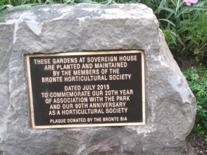 Bronte Horticultural Society Plaque celebrating the 90th Anniversary of the association. Photo Credit: Bronte Horticultural Society |  Bronte Horticultural Society Plaque celebrating the 90th Anniversary of the association. Photo Credit: Bronte Horticultural Society