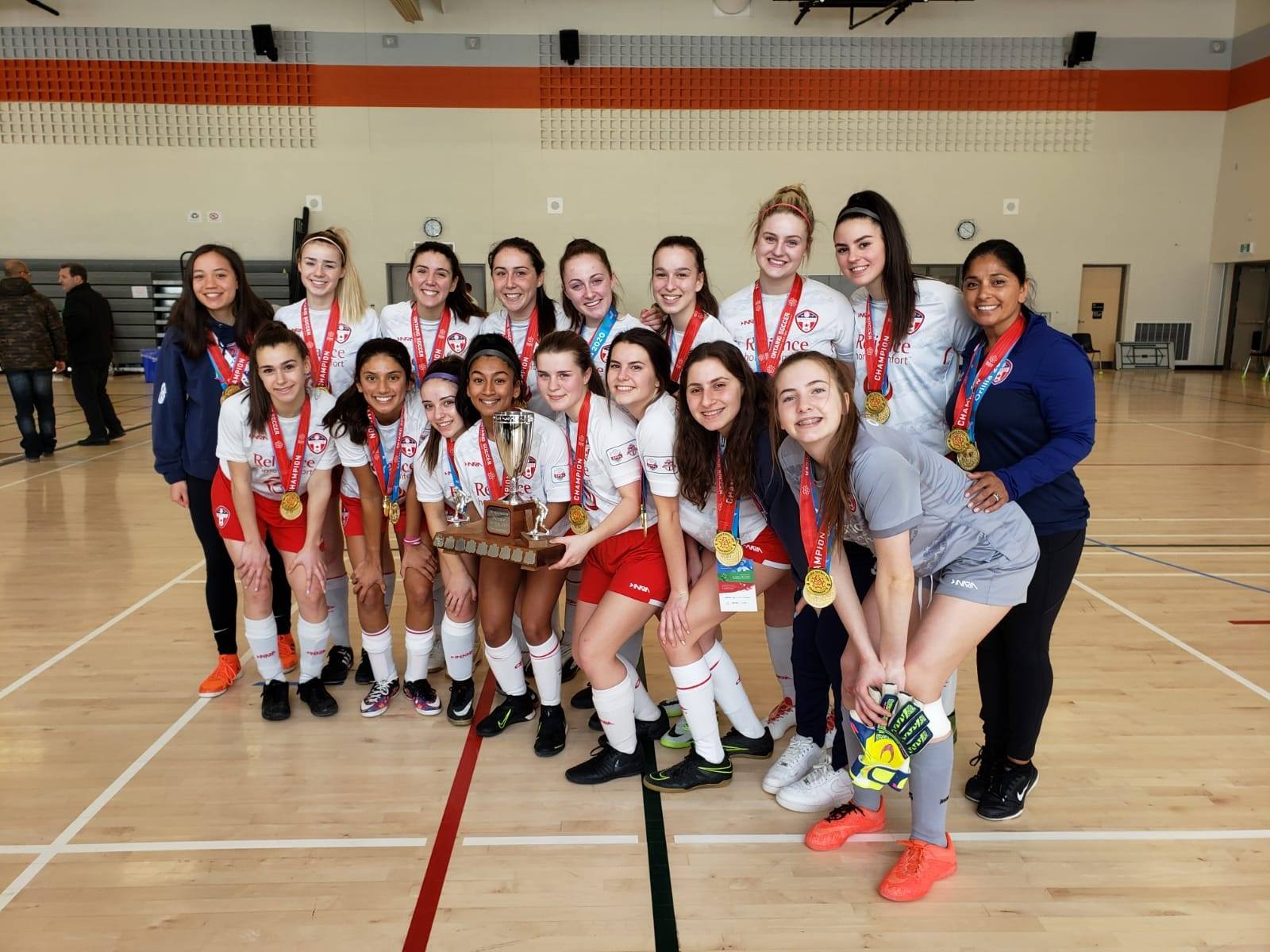 Ontario Futsal Cup Winners Oakville Soccer Club U18 Girls | OSC