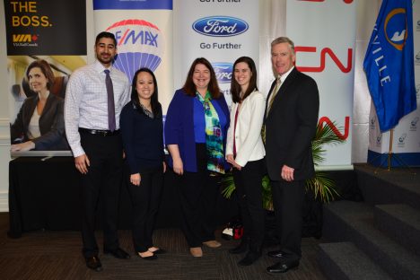 Ford Sponsors: Taj Gill, Raquel Chu, Chamber of Commerce Chair, Caroline Hughes, Jaime Paton and Doug Mallet |  Ford Sponsors: Taj Gill, Raquel Chu, Chamber of Commerce Chair, Caroline Hughes, Jaime Paton and Doug Mallet; Photo Credit: Janet Bedford