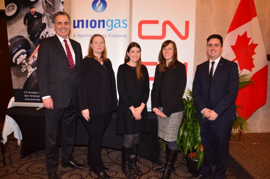 CN leaders |  CN attended as well as sponsored the breakfast meeting with MPP Kevin Flynn. Photo Credit: Janet Bedford