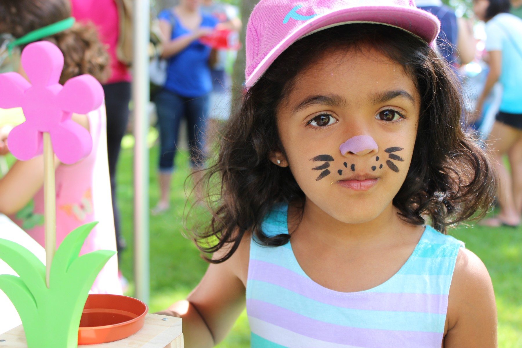 Child with face painted to look like a cat | Town of Oakville