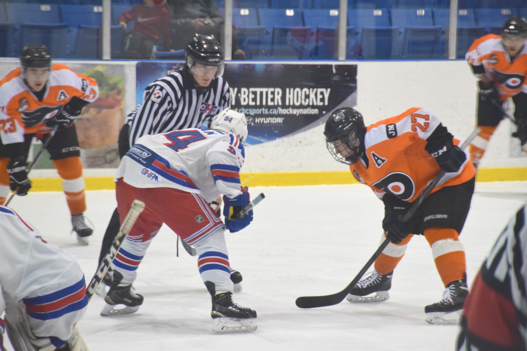 Hockey players on Ice at Face Off | Scott Ellis - The Hockey House