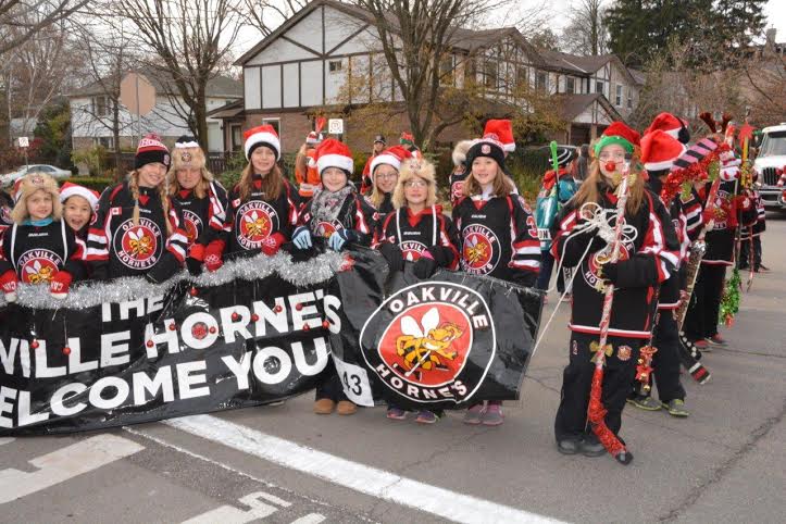 Oakville Hornets | Oakville Hornets out in full force at the Santa Claus Parade, | Janet Bedford