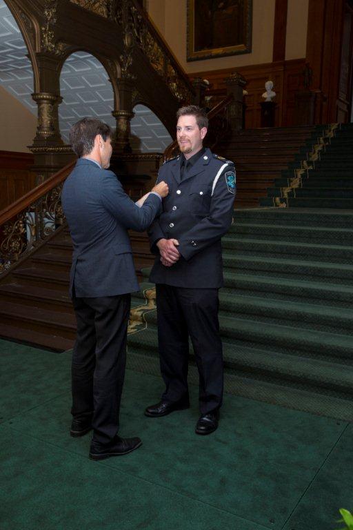 Halton Advanced Care Paramedic Kyle Laing received the Ontario Medal for Paramedic Bravery is the province