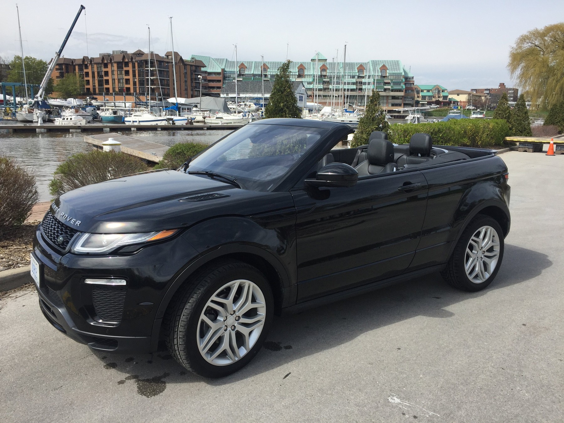 2017 Range Rover Evoque Convertible Exterior Front with Roof Down