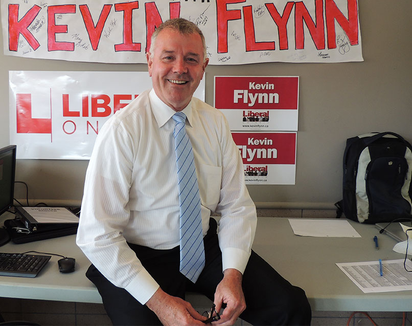 Oakville Liberal Provincial Candidate Kevin Flynn in his campaign office | Oakville News