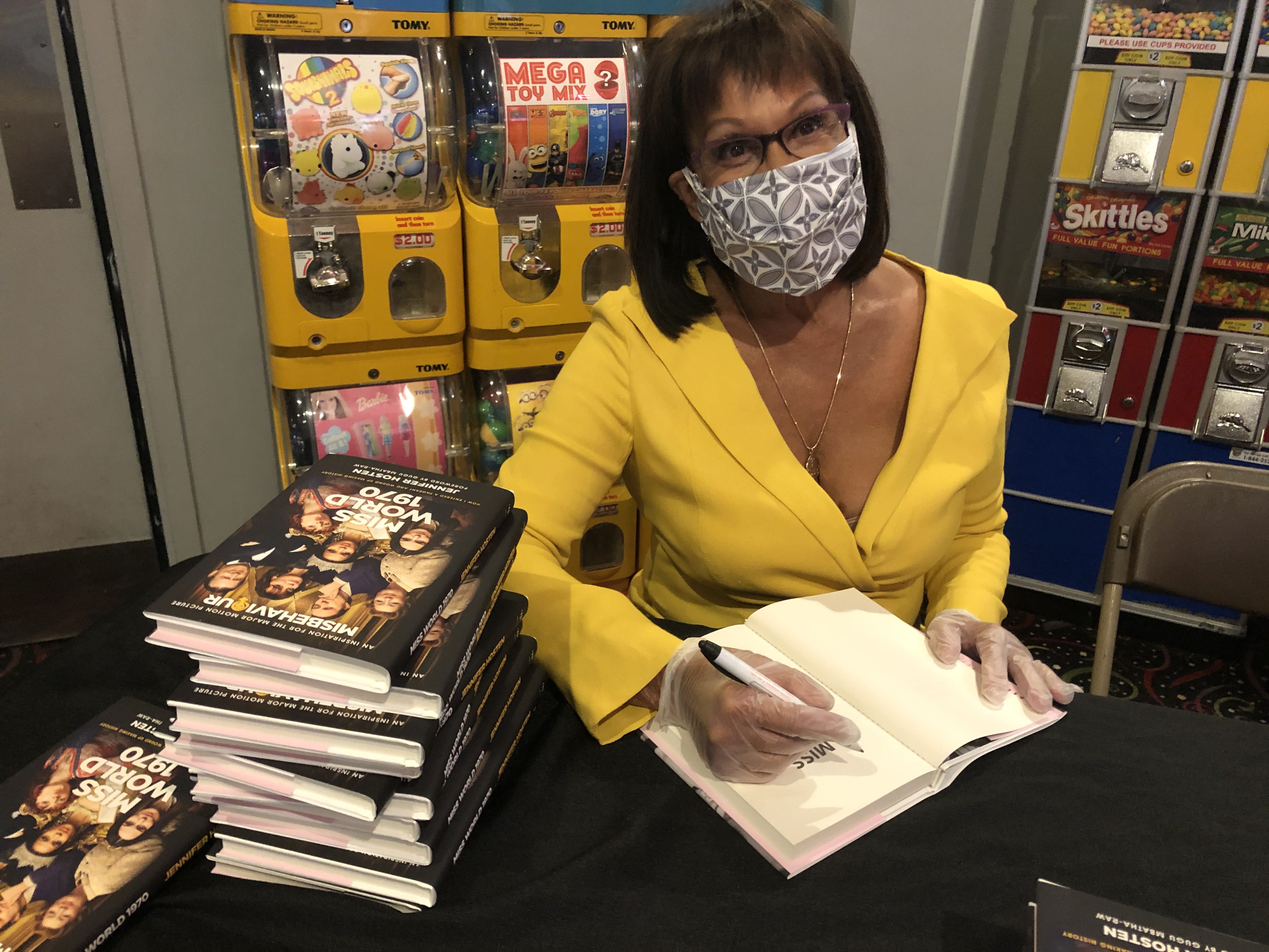 Hosten signing copies of her book at Wednesday night
