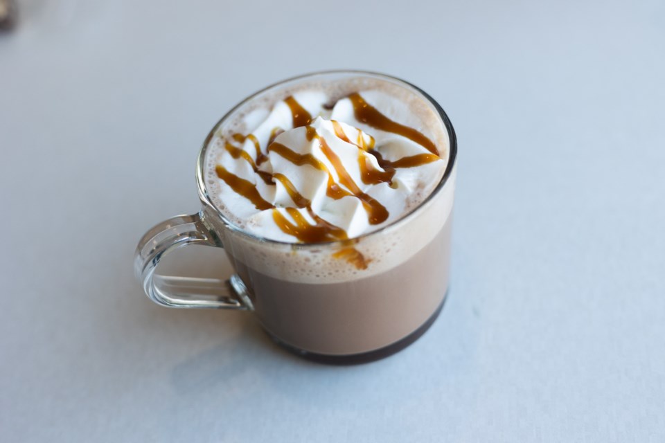 Western Wheel photojournalist Brent Calver tried the toasted marshmallow hot chocolate from Brown Sugar Bake Shop on Feb. 11, one of the offerings from Okotoks Hot Chocolate Fest, happening from Feb. 10 to 20.