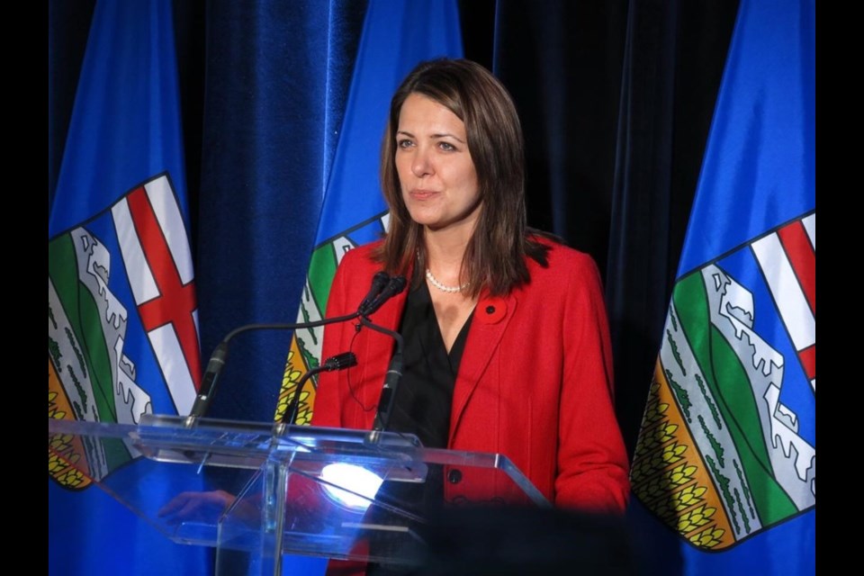 Former Alberta Wildrose Leader Danielle Smith speaks to reporters in Calgary in this file photo from 2014. 